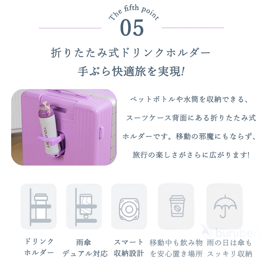 スーツケース フロントオープン 片開き キャリーケース ストッパー USB