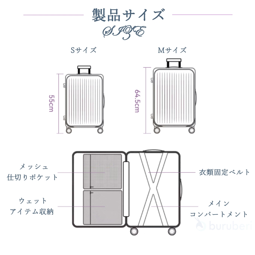 スーツケース フロントオープン 片開き キャリーケース ストッパー USB