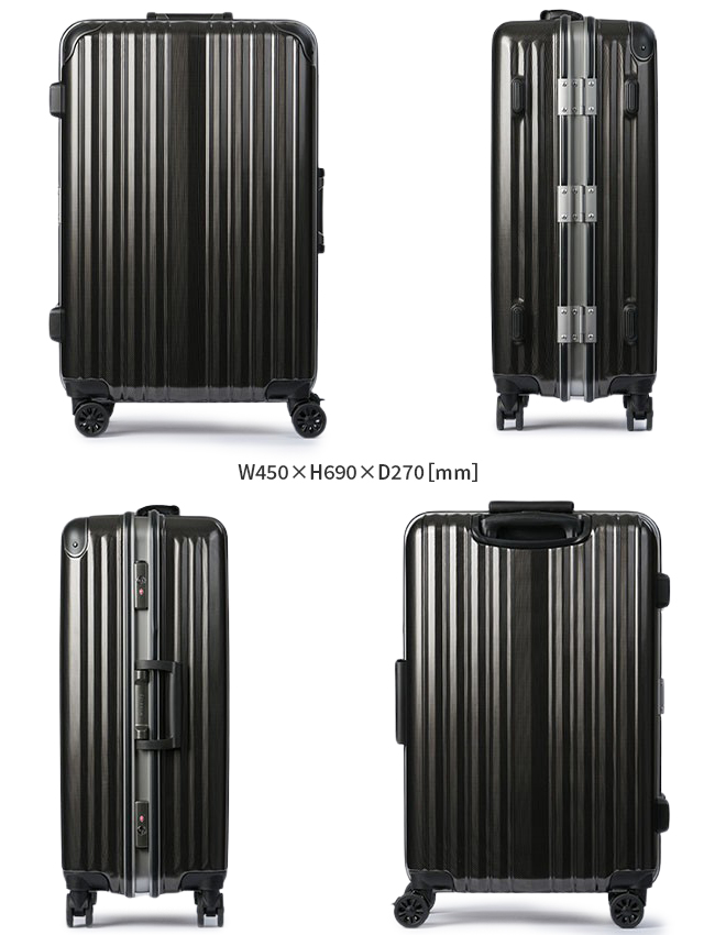 ワイズリー スーツケース Mサイズ 60L 軽量 中型 フレームタイプ
