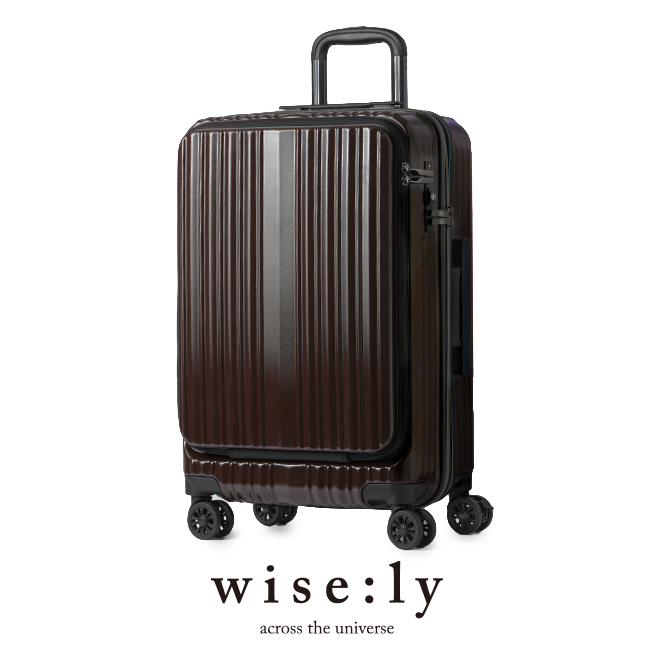 ワイズリー スーツケース Mサイズ 軽量 57L/63L 拡張機能付き 中型 フロントオープン スト...