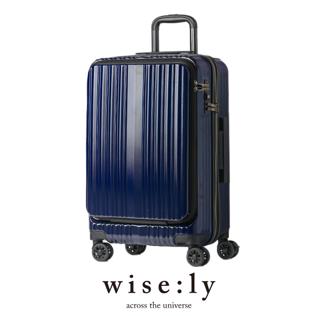 ワイズリー スーツケース Mサイズ 軽量 57L/63L 拡張機能付き 中型 フロントオープン スト...