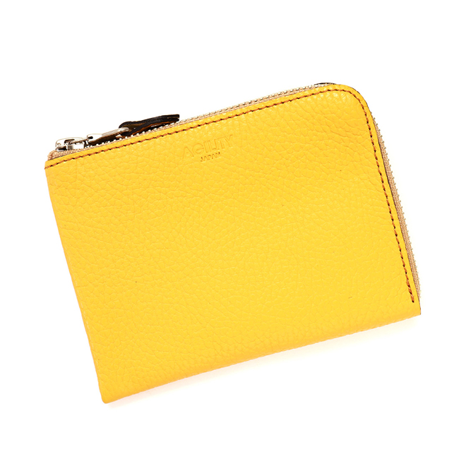 AGILITY（アジリティ） 財布 二つ折り財布 本革 L字ファスナー 薄い