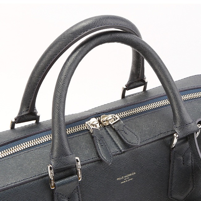 【中古美品】pelle morbida ビジネスバッグ ブラック　キャピターノ PELLE MORBIDA（ペッレ モルビダ） キャピターノ ビジネスバッグ
