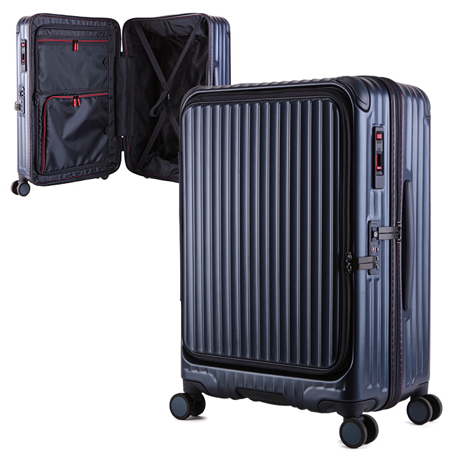 2年保証 カーゴ スーツケース Mサイズ 軽量 60L 中型 フロントオープン ブックオープン 静音キャスター ストッパー エアレイヤー CARGO AiR LAYER CAT648LY｜business-bugs｜03