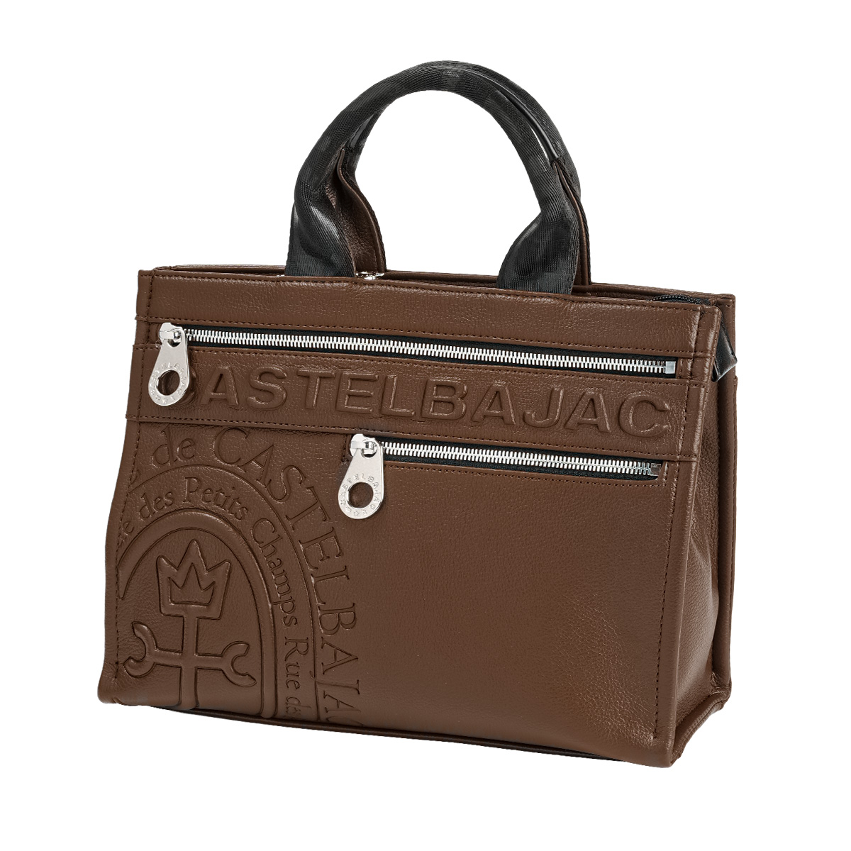 極美品 カステルバジャックドライビングトートハンドバッグ ダナン レザー 型押し CASTELBAJAC（カステルバジャック） ダナン ドライビングトートバッグ