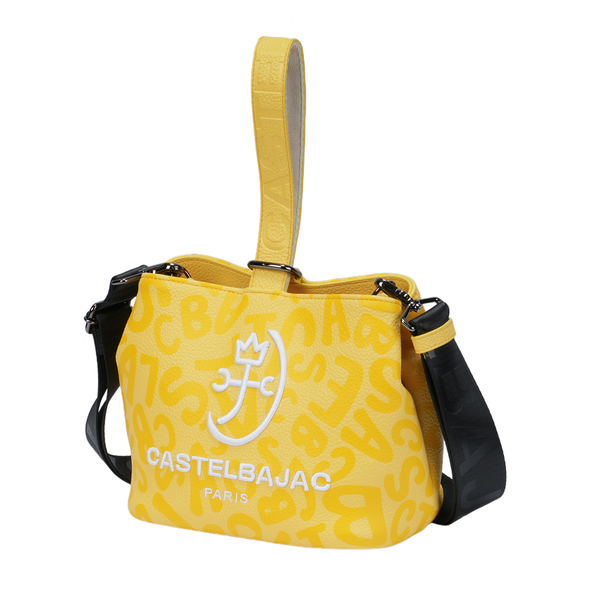 Castelbajac ベージュ ブラウン 巾着 ショルダーバッグ 倉敷帆布 巾着 
