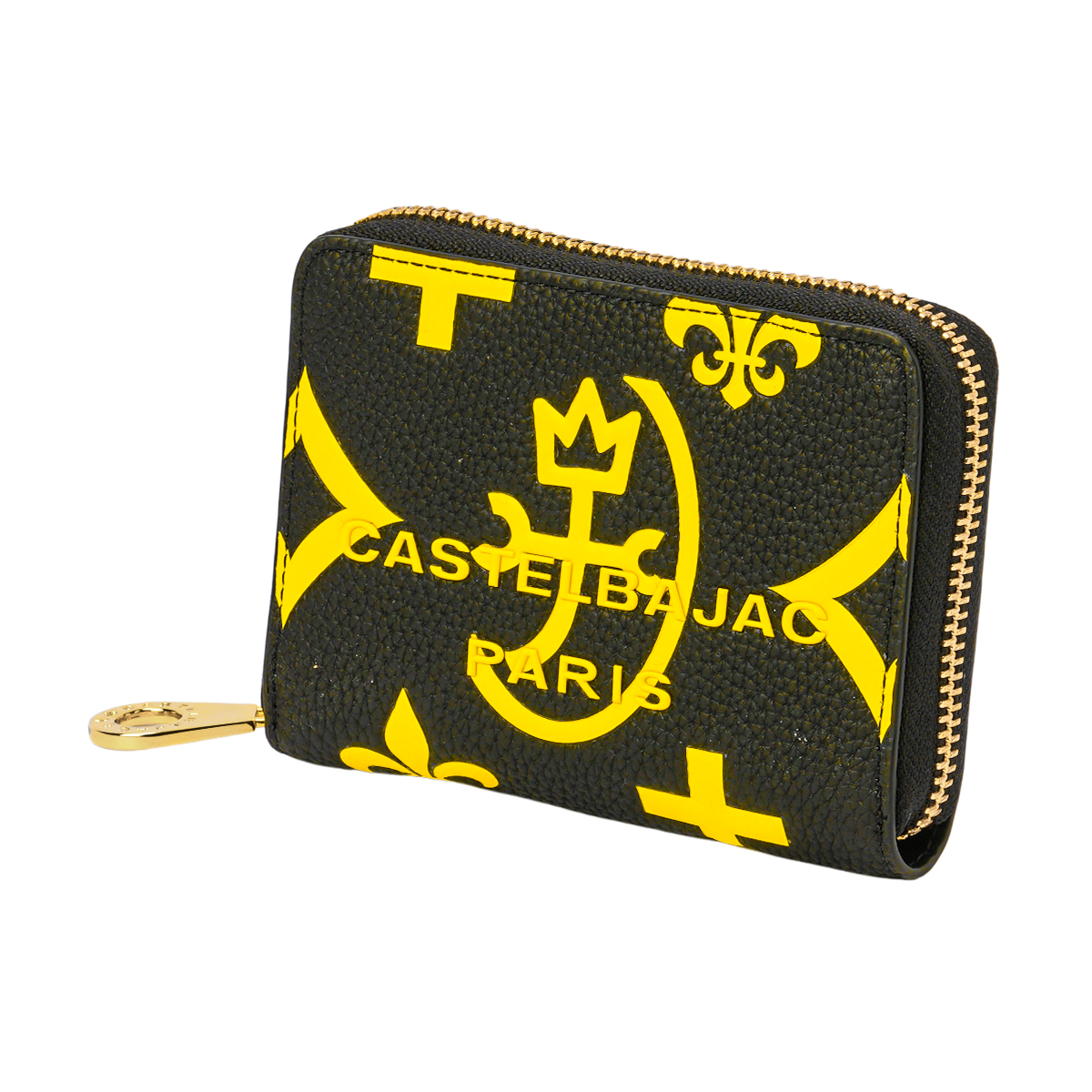 ■新品■未使用■ CASTELBAJAC カステルバジャック レザー 二つ折り 長財布 ウォレット レディース ブラック系×ゴールド系 FY1737 CASTELBAJAC（カステルバジャック） 長財布 かぶせ 本革 ソート 034615