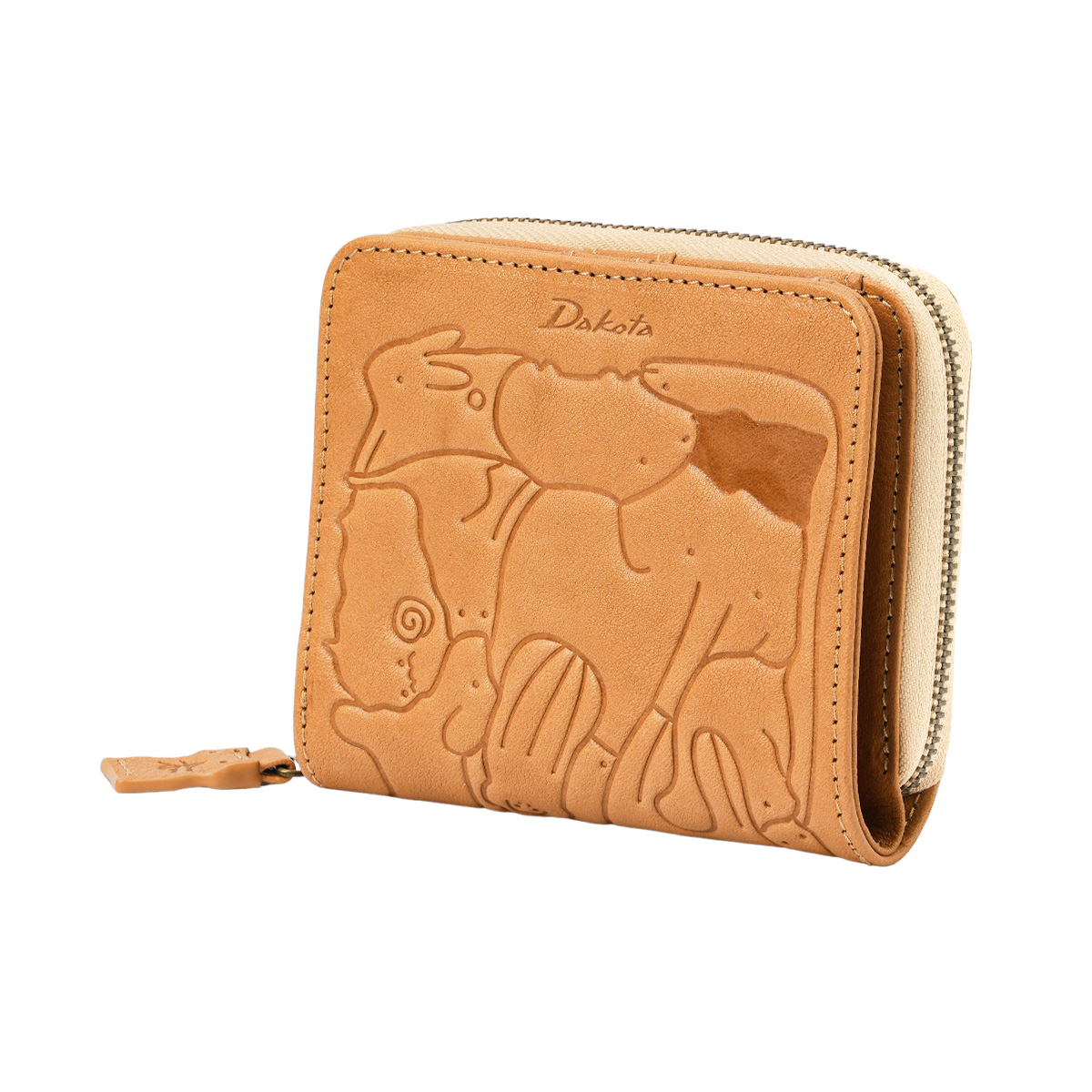 Dakota ダコタ アニマル 動物 二つ折り財布 キャメル レザー 【公式通販】