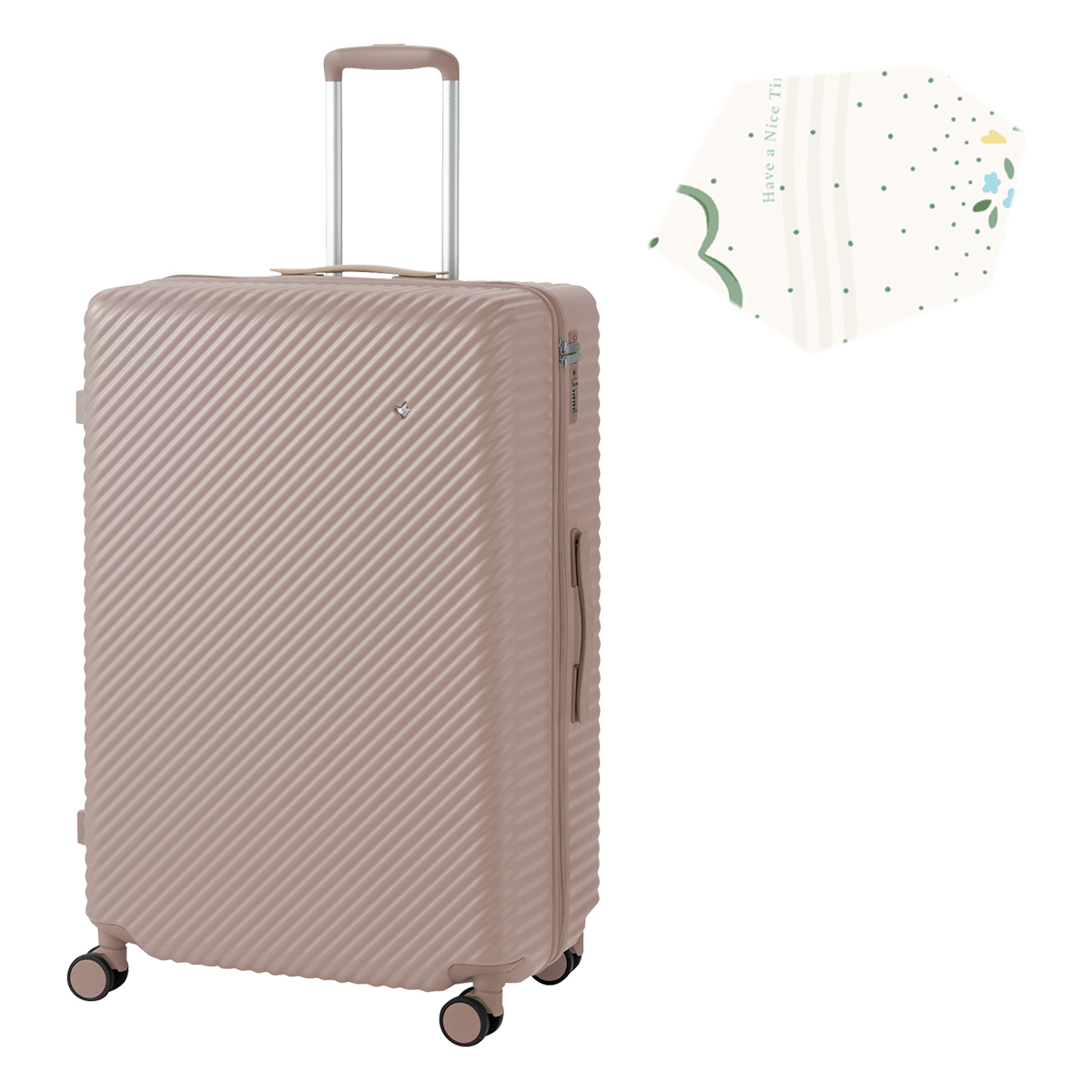 商品レビューで+5%｜エース ハント ココント スーツケース Lサイズ 97L 受託無料 158cm以内 ストッパー付き 女性 軽量 大型 大容量 可愛い かわいい HaNT KOKONT 05516 キャリーケース HaNT エース ハント ココント スーツケース Lサイズ 97L 受託無料