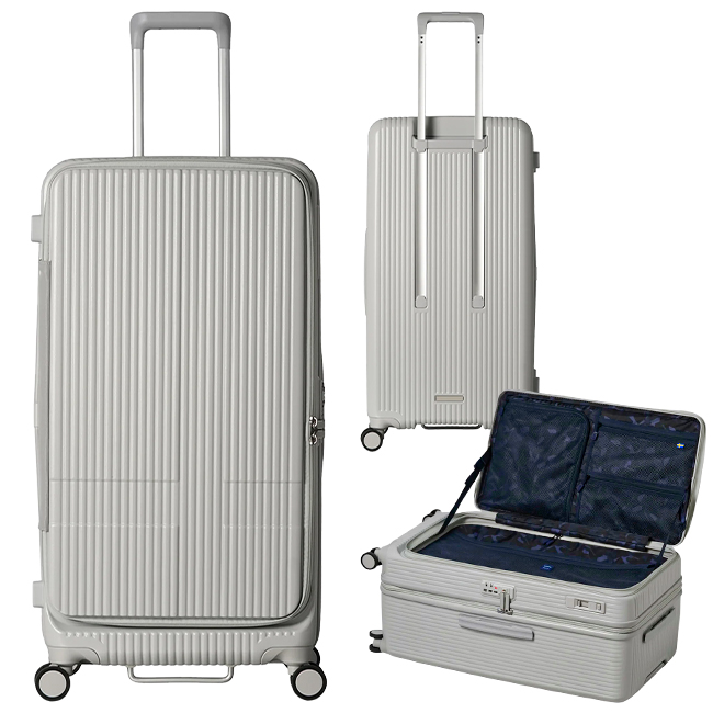 アウトレット売上 2年保証 イノベーター スーツケース Lサイズ 92L 軽量 大型 大容量 深型 フロントオープン ブックオープン 静音キャスター ストッパー innovator INV750DOR