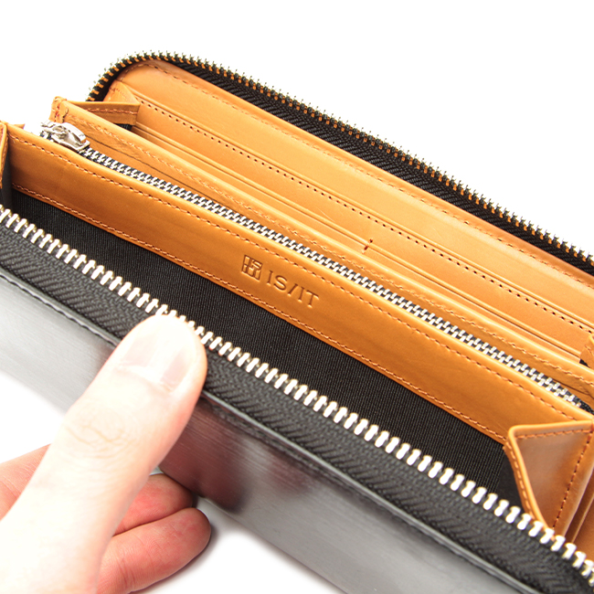 なカーフヌ イズイット イズイットラウンドファスナー長財布 クロ わいを