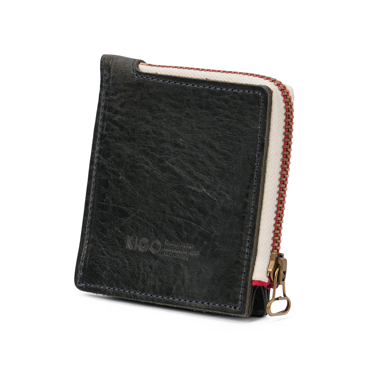 キゴ ウォレット 財布 二つ折り財布 本革 L字ファスナー メンズ
