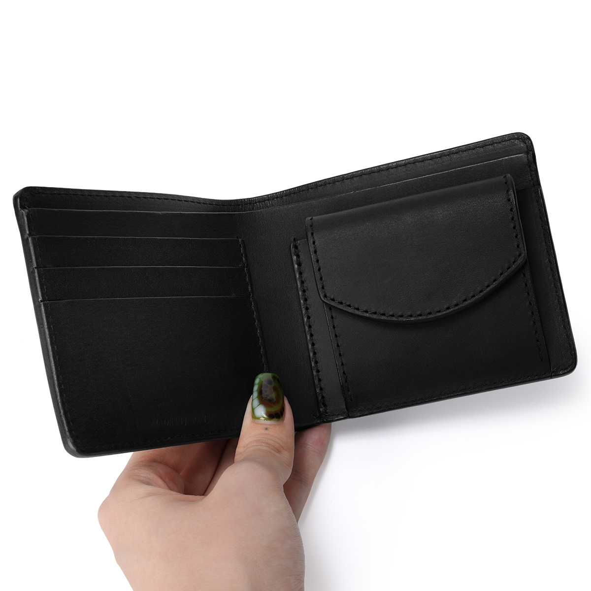 Lee（リー） 二つ折り財布 本革 日本製 イタリアンレザー 化粧箱付き