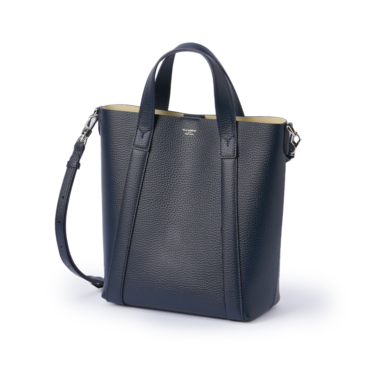 Pelle Morbida ペッレモルビダ ネイビーレザー トートバッグ ペッレモルビダ PELLE MORBIDA トートバッグ レディース メンズ 小さめ