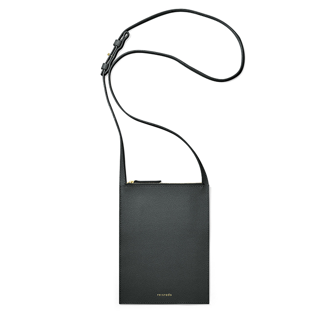 レクレド スマホショルダー 本革 軽量 日本製 縦型 薄マチ レディース