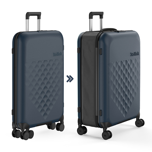 ローリンク スーツケース 100L LLサイズ 4輪タイプ 大型 大容量 折りたたみ 拡張 薄マチ コンパクト スリム Rollink Flex 360° Spinner