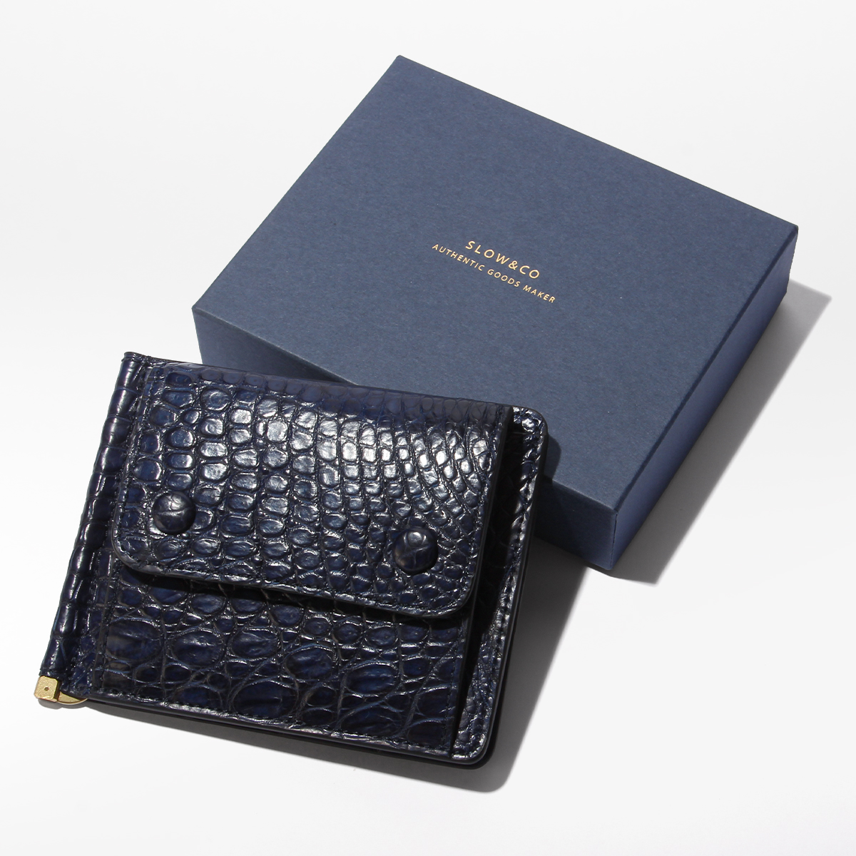SLOW（スロウ） 財布 二つ折り財布 マネークリップ クロコダイル