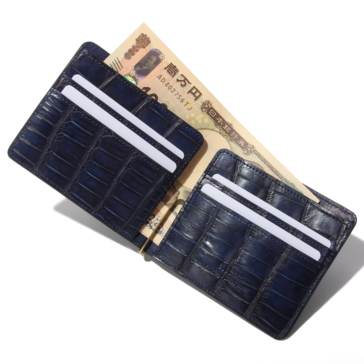 SLOW&CO レザー マネークリップ SLOW（スロウ） 財布 二つ折り財布 マネークリップ クロコダイル