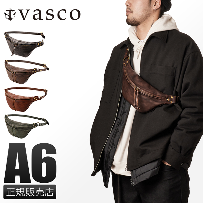 アディクトクローズ vasco製ウエストバッグ ACVM 最終価格 vasco - LEATHER WAIST BAG [BLACK] | ウエストバッグ / ブラック