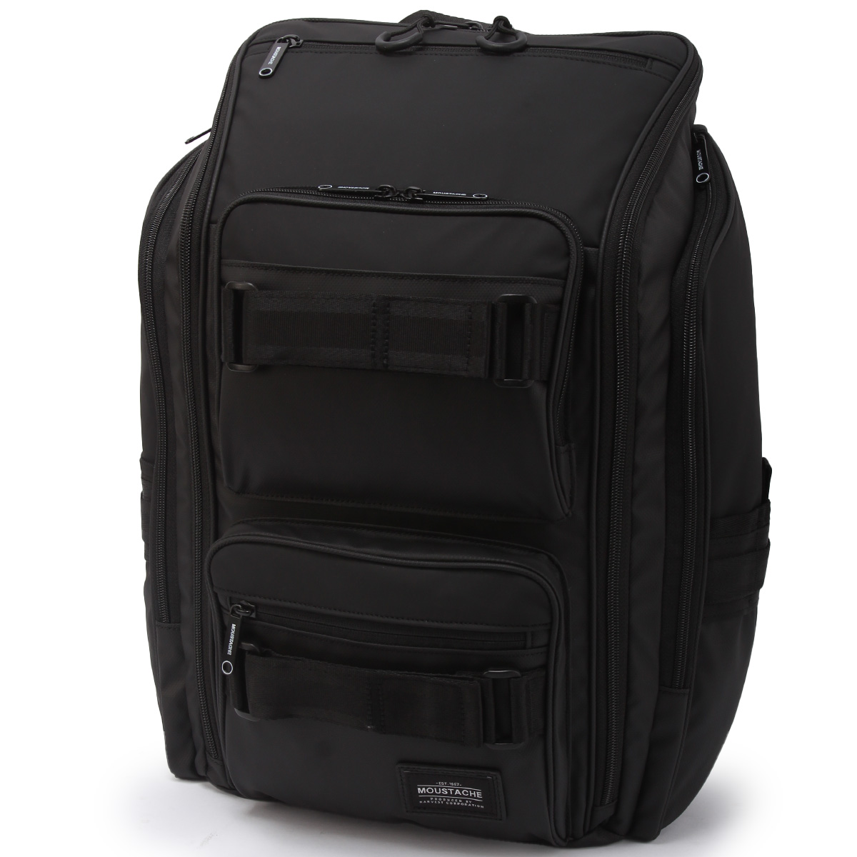 商品レビューで+5%｜ムスタッシュ リュック メンズ レディース ブランド 撥水 通学 通勤 旅行 出張 黒 スクエア ボックス型 バックパック デイパック 24L A4 MOUSTACHE VYP 4962 MOUSTACHE（ムスタッシュ） リュック メンズ レディース ブランド 撥水