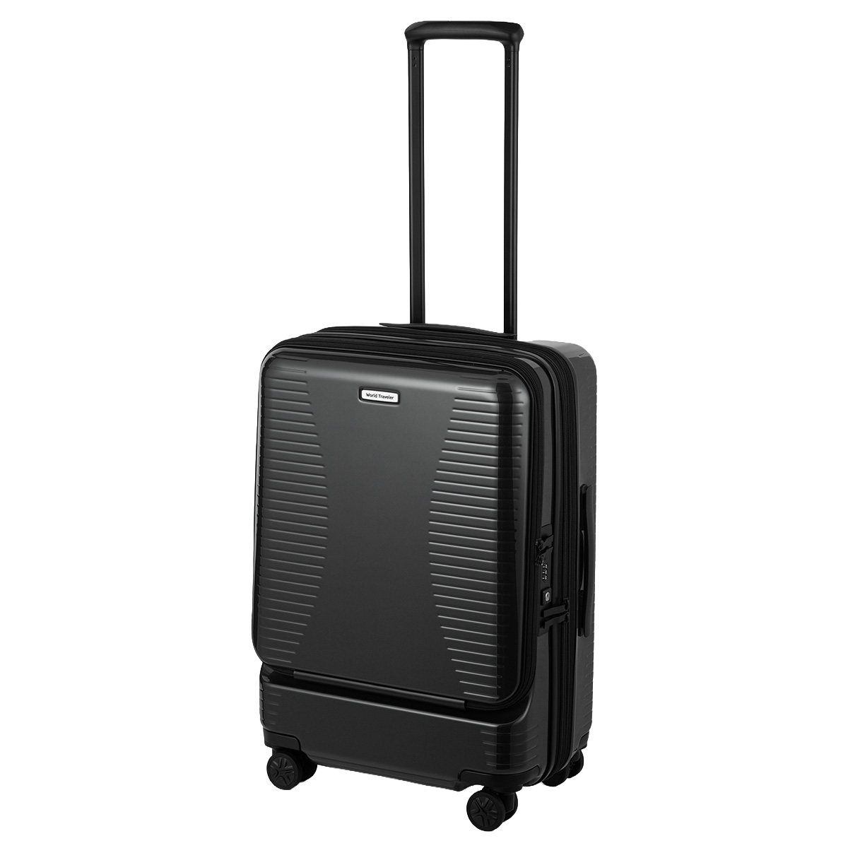 ワールドトラベラー プリマス スーツケース Mサイズ 46L/56L 拡張 フロントオープン ストッパー World Traveler PRIMUS 06703の画像