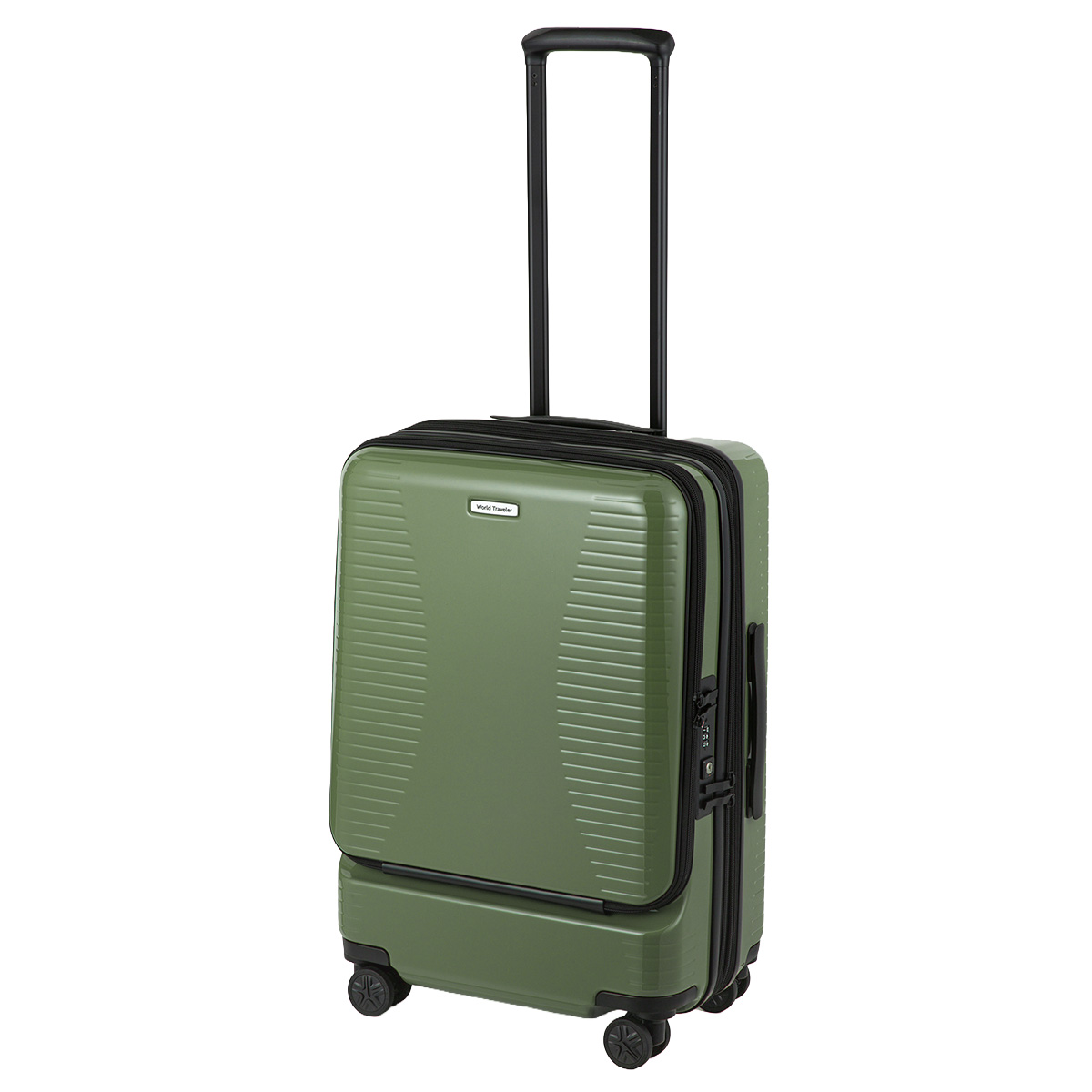 ワールドトラベラー プリマス スーツケース Mサイズ 46L/56L 拡張 フロントオープン ストッパー World Traveler PRIMUS 06703の画像