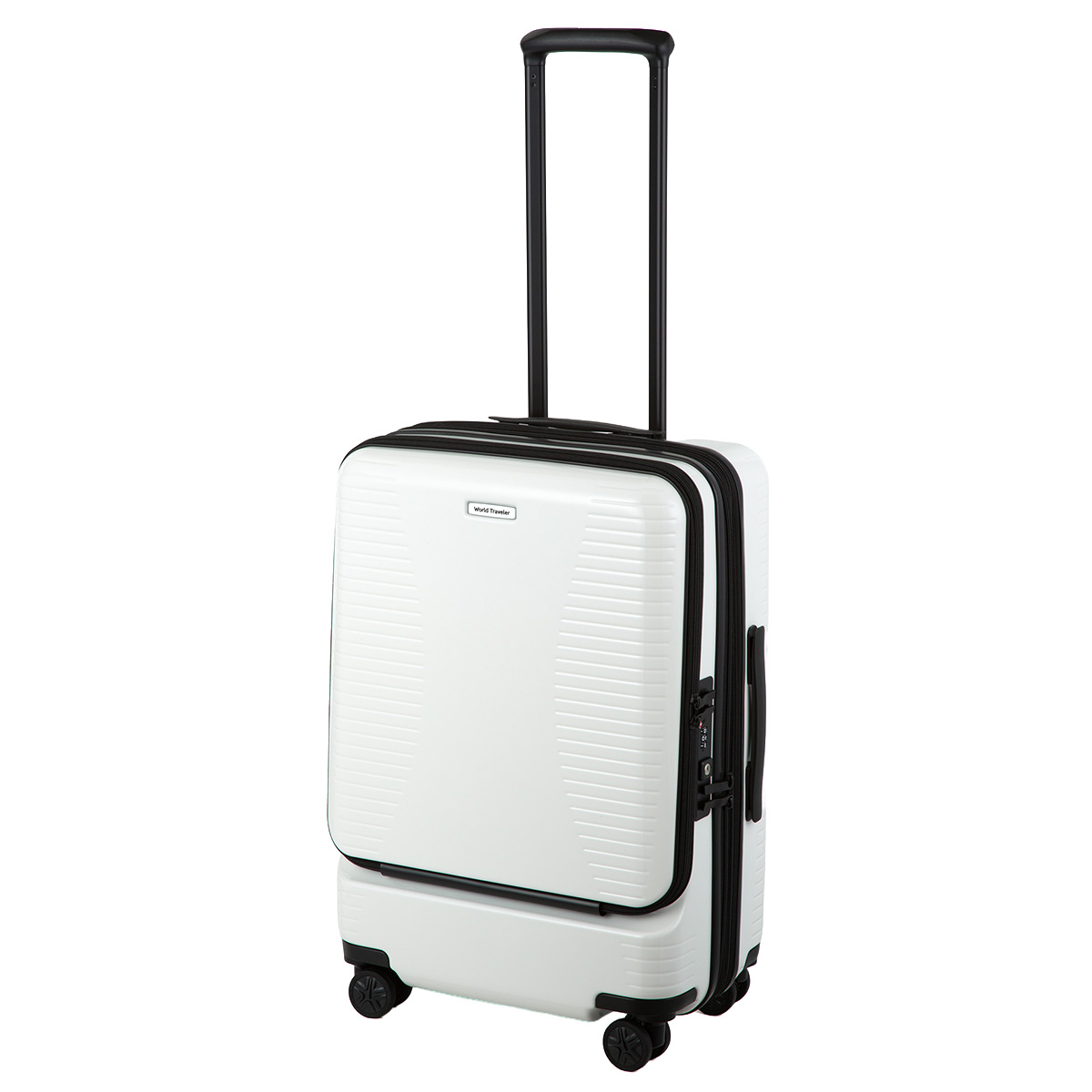 ワールドトラベラー プリマス スーツケース Mサイズ 46L/56L 拡張 フロントオープン ストッパー World Traveler PRIMUS 06703の画像