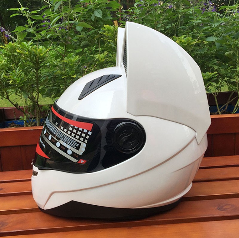 バイク用オフロード 猫耳 フルフェイスヘルメットシールド 可愛い 