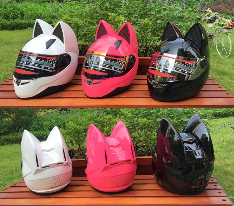 国内配送 バイク用オフロード 猫耳 フルフェイスヘルメット 可愛い 大人気 Originaldesign 角付き モデル319 別色シールドおまけ Psc 工場直送 Www Thedailyspud Com