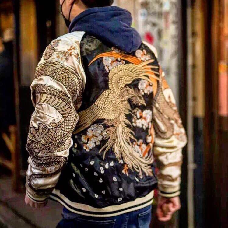 ヨコスカ] 男女兼用 真龍刺繍マーク スカジャン 高級品 ジャケット 