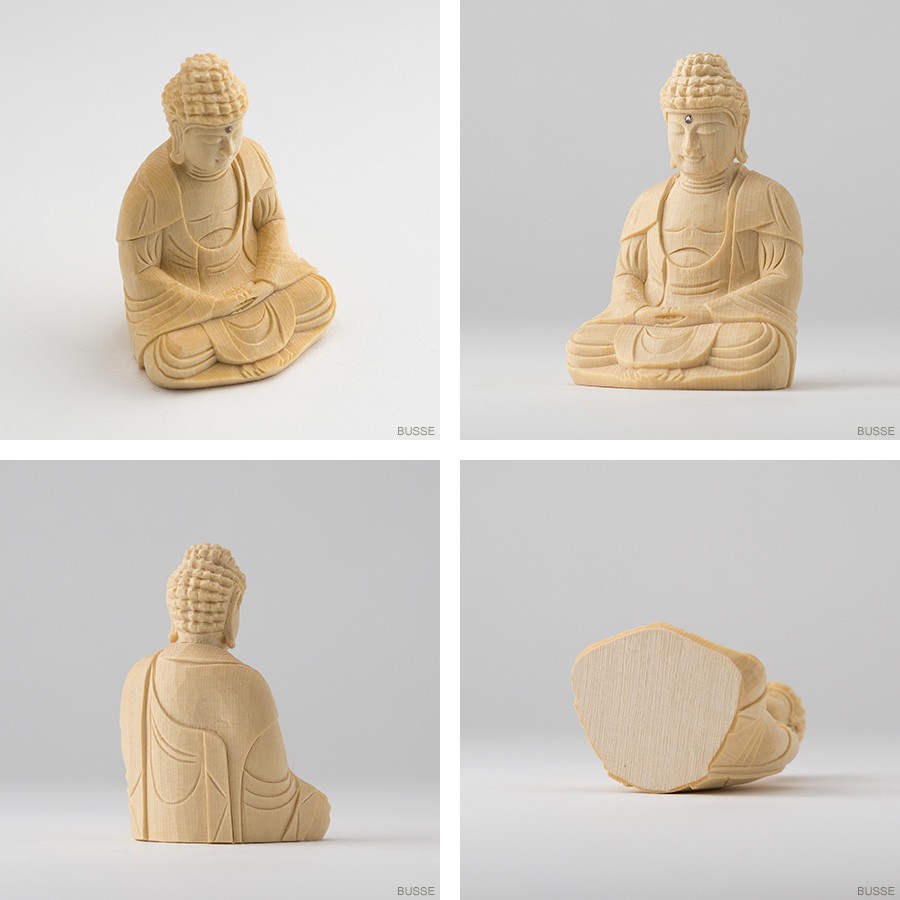 仏像 釈迦如来 座像 ヒノキ製 丸座 1.8寸 曹洞宗・臨済宗・天台宗 /桧木 檜 ひのき １．８寸 1寸8分 １寸８分 丸台座 唐草光背 御本尊  :bzzsk108hm:仏具 小さいお仏壇の専門店 BUSSE - 通販 - Yahoo!ショッピング