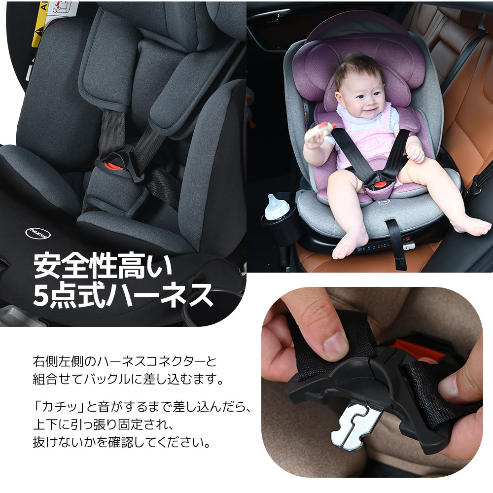 新安全基準R129適合 チャイルドシート 新生児 ISOFIX 0歳〜12歳頃 360