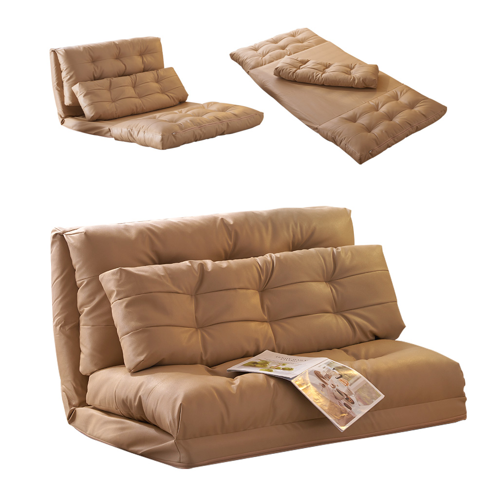 BTM ソファベッド ソファ 二人掛け PUレザー 座椅子 折り畳み 2WAY 6
