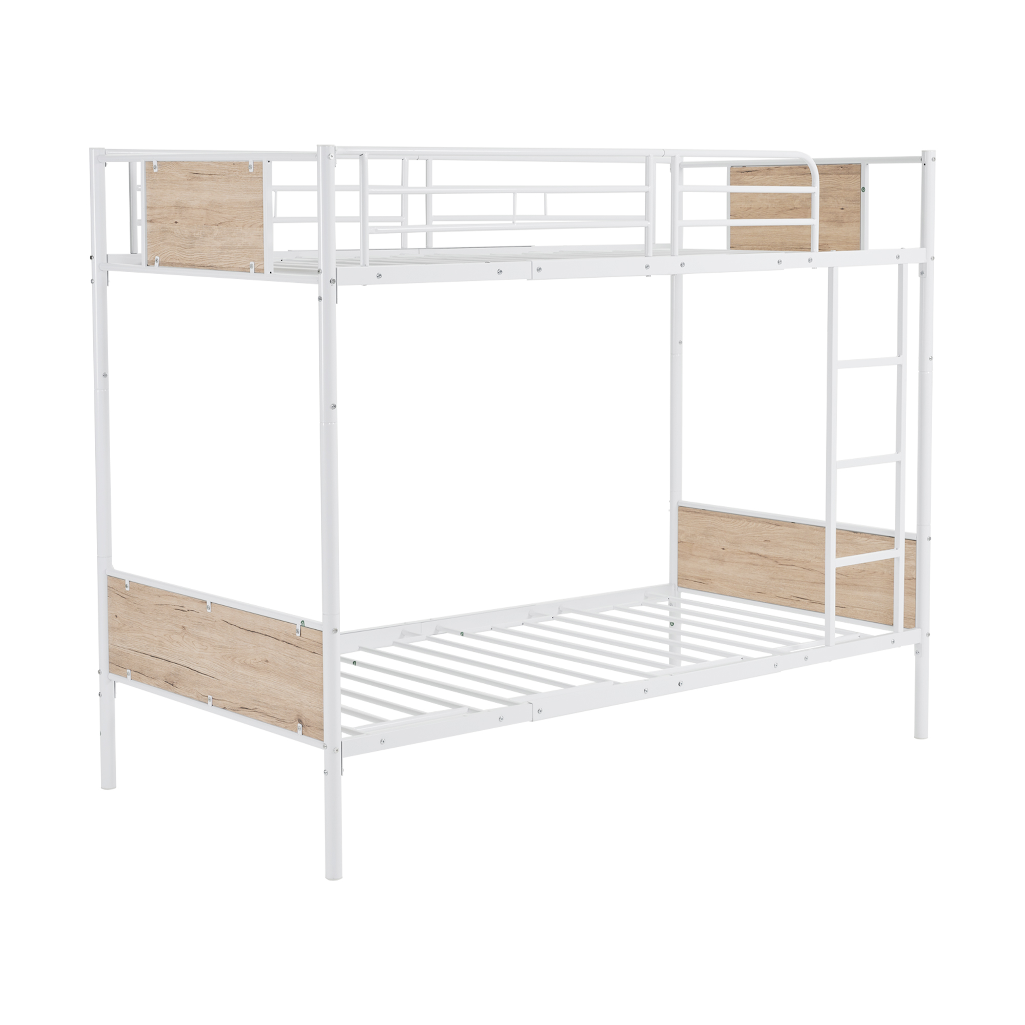 二段ベッド 子供 おしゃれ シングル パイプベッド シングルベッド 高さ調整可能 木 収納 北欧風 子供部屋 送料無料 スチール 耐震 ベッド SDG  一年保証