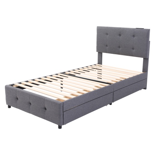 BTM ベッドフレーム シングル すのこ チェストベッド 収納 コンセント