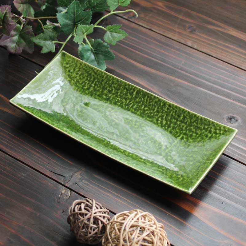 織部 長角皿 27×12cm 和食器 食器 角皿 焼物皿 プレート 和食 瀬戸焼