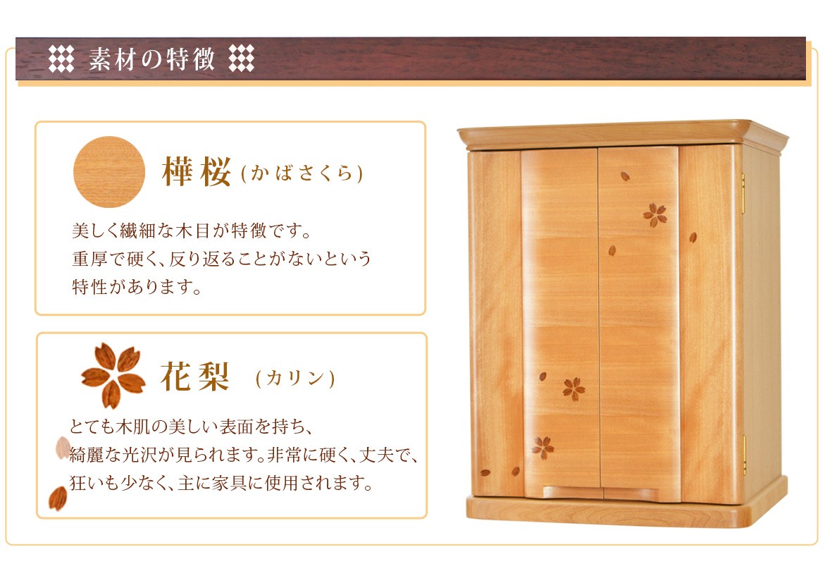 素材の説明 樺桜・花梨