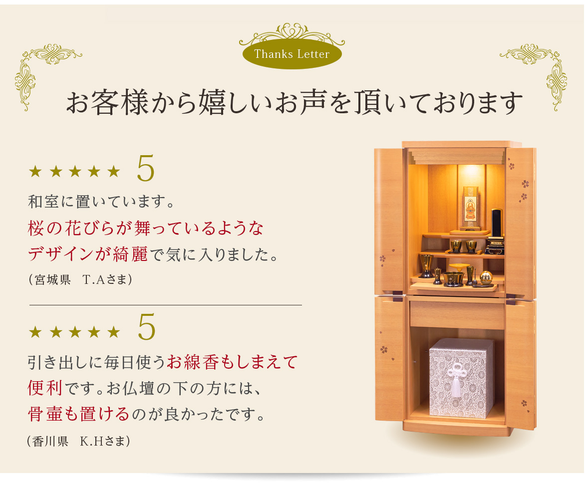 お客様から嬉しいお声を頂いております。