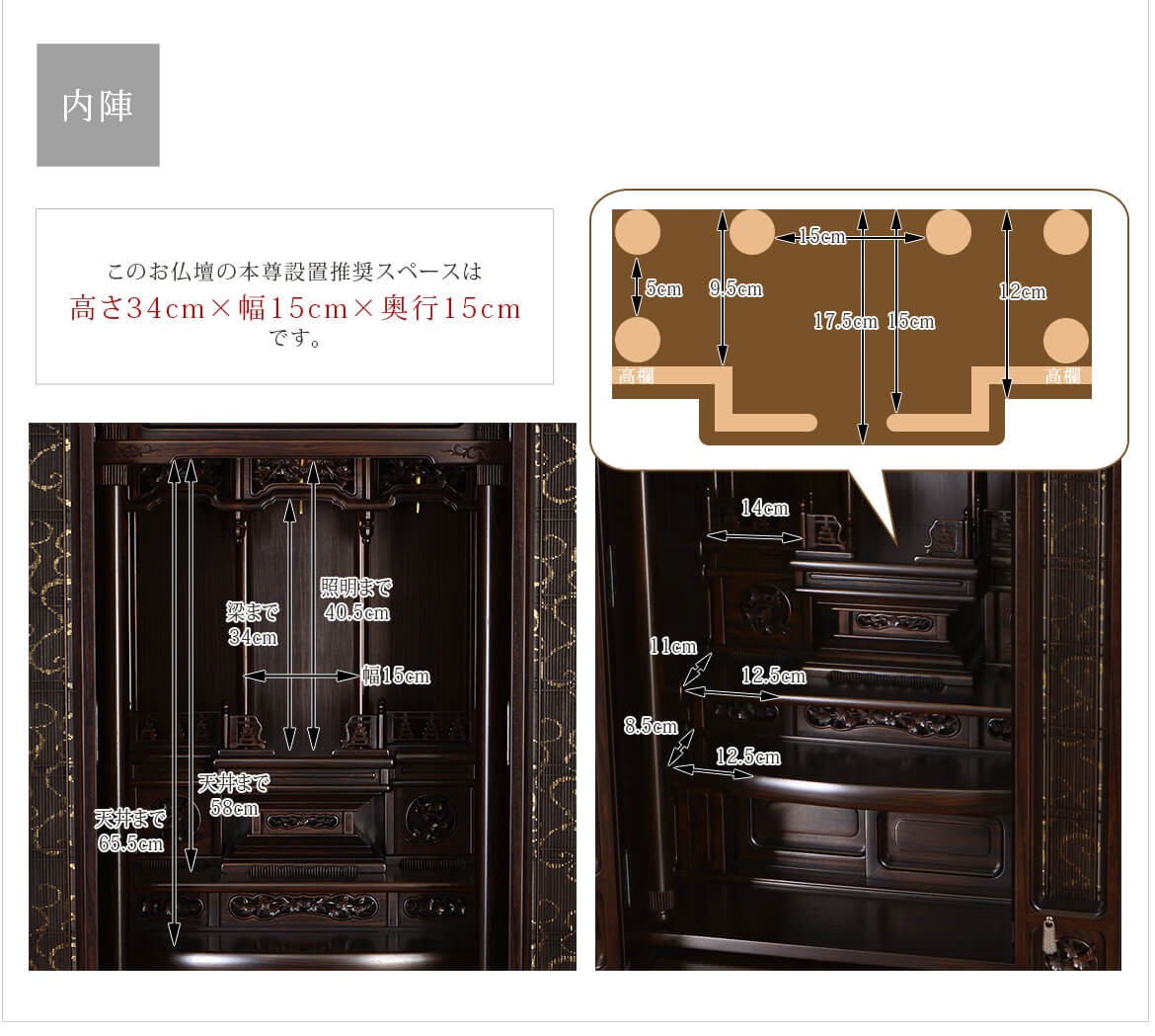 お仏壇のサイズ(内陣)
