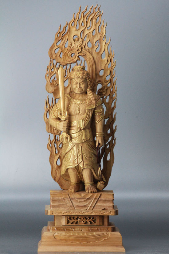 仏像 白檀 不動明王 金泥書 5.0寸 真言宗 不動尊の説明 - 通販 - Yahoo