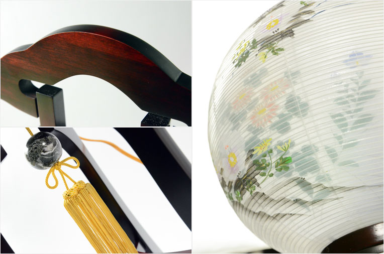 新品未使用　高級盆提灯　欅大11号絹二重絵　2個セット　ちょうちん 新品未使用高級盆提灯欅大11号絹二重絵2個セットちょうちん