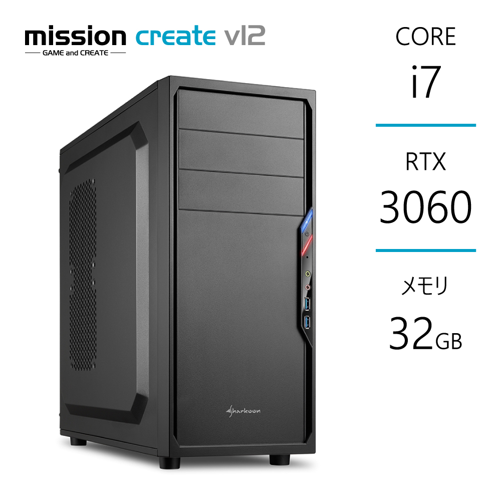 動画編集PC Core i7-12700K RTX3060 メモリ32GB SSD500GB Z790 サイドフロー空冷 BTO デスクトップ  Mission : i127k-g306n : Mission Yahoo!ショッピング店 - 通販 - Yahoo!ショッピング