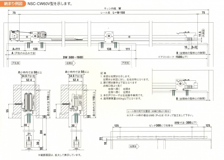 日東工器 スライディングクローザー水平式セット ＮＳＣ-Ｃ60V-31 鋼製扉用 L3100 :dc002-2:バイ・モア - 通販 -  Yahoo!ショッピング