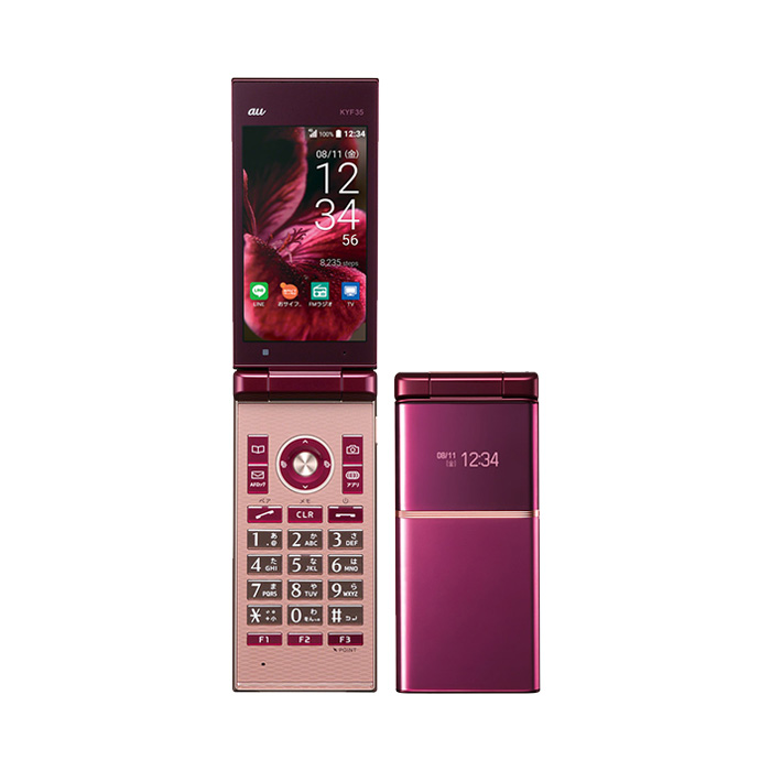 auガラスマ KYF35 simロック解除済み 美品】MARVERA KYF35 au SUMロック解除済 4G LTE ワインレッド