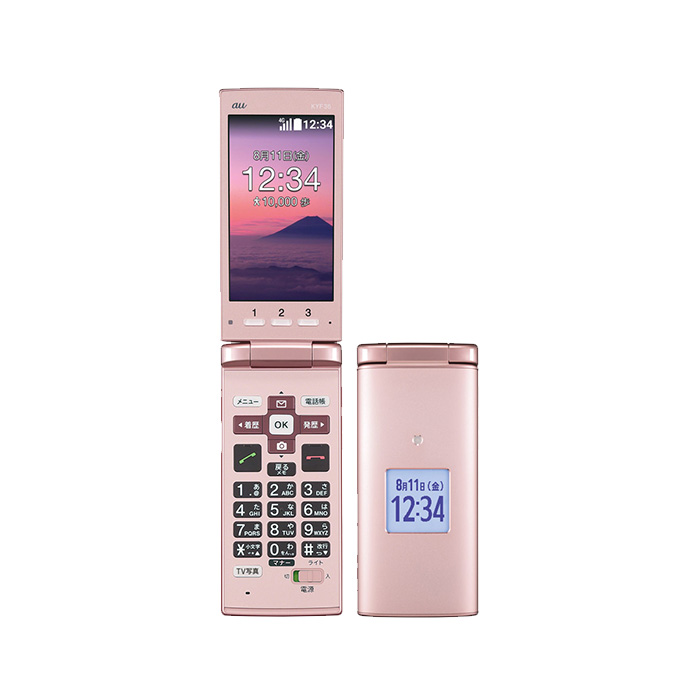 4G かんたんケータイ KYF36 ピンク SIMロック解除済み 新品未使用 かんたんケータイ KYF36 au版SIMフリー 本体 Sランク 携帯