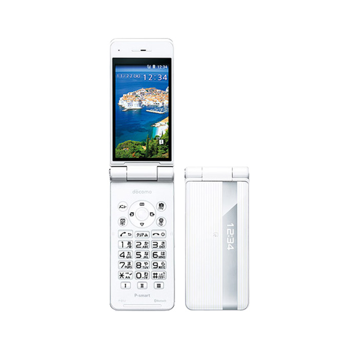 NTTdocomo - 3553【中古美品・SIMフリー・povo可】ドコモ4GガラホP-01Jホワイト 中古 P-smart ケータイ P-01J docomo版SIMフリー 本体 Aランク 携帯