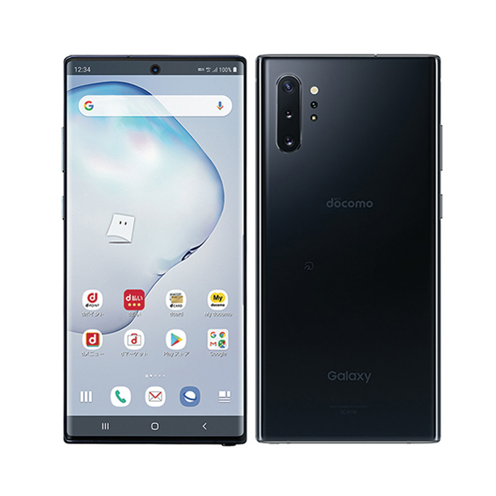 スマートフォン本体 Samsung Galaxy note10+ SC-01M Aura Black Galaxy Note 中古 Note10+ SC-01M docomo版SIMフリー 本体 Aランク