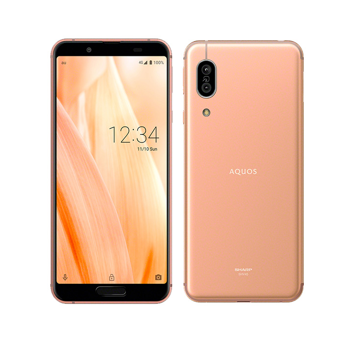 【SIMフリー】 AQUOS sense3 SHV45-u 本体 動作確認済み AQUOS sense 美品 sense3 SHV45 ソフトピンク au SIMロック解除済 64GB