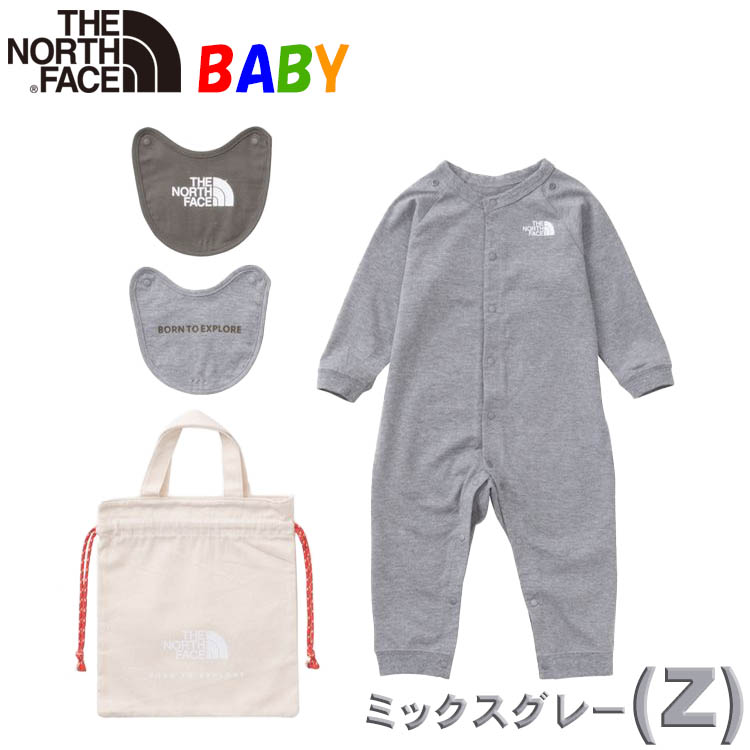 ノースフェイス ベビー 70-80cm 長袖ロンパース＆2Pビブ ギフトセット North Face オーガニックコットン男の子女の子おしゃれアウトドアブランドかわいい｜buyersnetclub｜04