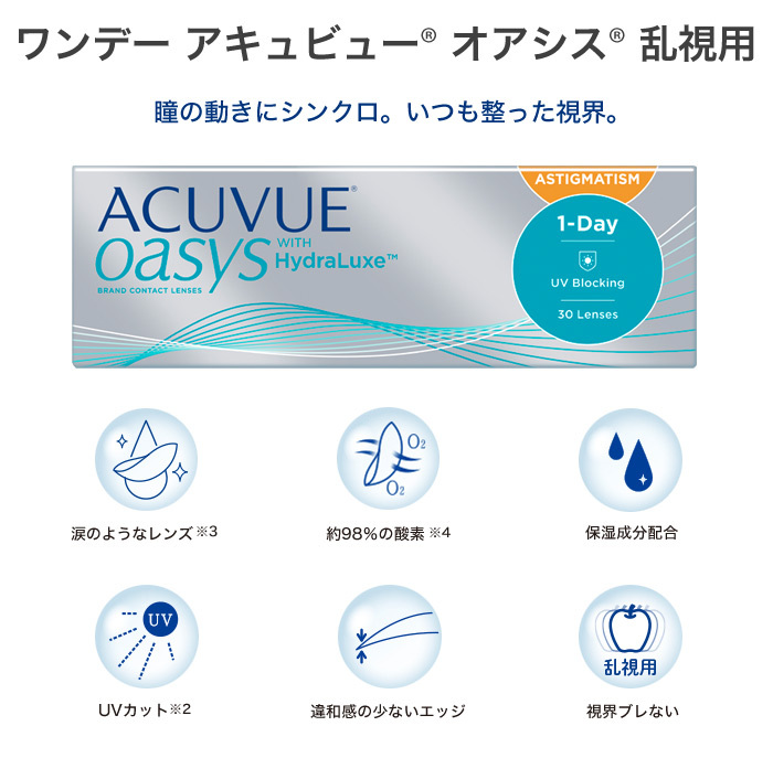 ワンデーアキュビューオアシス乱視用 6箱セット(左右各3箱) 【 コンタクトレンズ 乱視用 1day OASYS 30枚入 】  :1dacvoastr-6:みんなのコンタクト - 通販 - Yahoo!ショッピング